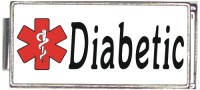 A50011 Diabetic White Medical Alert Superlink Italian Charm