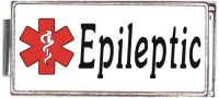 A50012 Epileptic White Medical Alert Superlink Italian Charm
