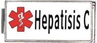 A50016 Hepatitis C White Medical Alert Superlink Italian Charm