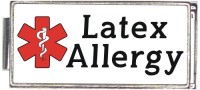A50018 Latex Allergy White Medical Alert Superlink Italian Charm