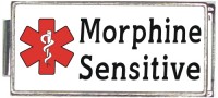 A50019 Morphine Sensitive White Medical Alert Superlink Italian Charm