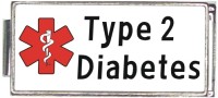 A50028 Type 2 Diabetes White Medical Alert Superlink Italian Charm