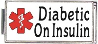 A50030 Diabetic On Insulin White Medical Alert Superlink Italian Charm