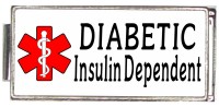 A50035 Diabetic Insulin Dependent Medical Alert Italian Charm