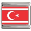 Red Northern Cyprus Flag Italian Charm