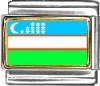 Uzbekistan Flag Italian Charm