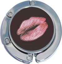 PH10557 Pink Lips Glitter Foldable Purse Hanger