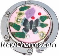 PH8133 Butterfly and FLowers Foldable Purse Hanger