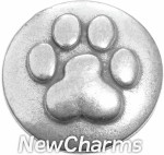 GS313 Paw Print Silver Snap Charm