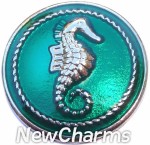 GS315 Seahorse Green Snap Charm