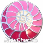 GS319 Fossil Spiral Swirl Pink Snap Charm