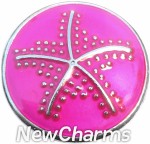 GS321 Dotted Seastar Pink Snap Charm