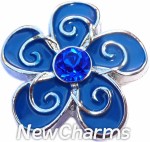 GS340 Whimsical Blue Flower Snap Charm