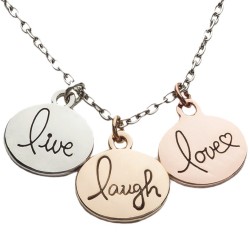 N08 Live Love Laugh Stamped Necklace