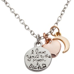 N09 Love You to the Moon and Back Stamped Necklace