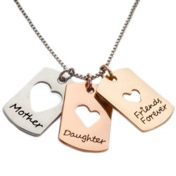 N10 Mother Daughter Friends Forever Stamped Necklace
