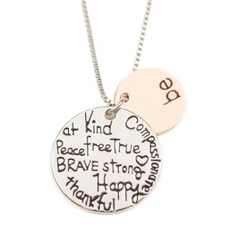 N14 Be Kind Happy Thankful Stamped Necklace