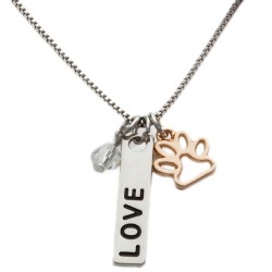N17 Pet Love Paw Stamped Necklace