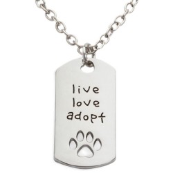 N33 Live Love Adopt Stamped Necklace 
