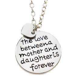 N34 Love Between Mother and Daughter Stamped Necklace 