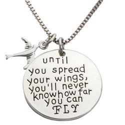 N42 Spread Your Wings Stamped Necklace