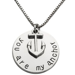 N44 You Are My Anchor Stamped Necklace