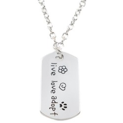 N53 Live Love Adopt Stamped Necklace