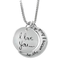 N59 Love You to the Moon and Back Stamped Necklace