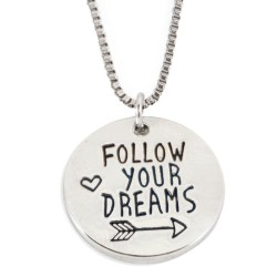 N63 Follow Your Dreams Stamped Necklace