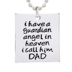 N68 Guardian Angel Dad Stamped Necklace