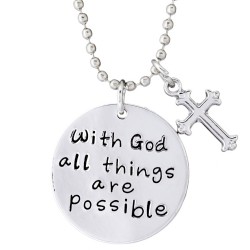 N76 With God All Things Possible Stamped Necklace