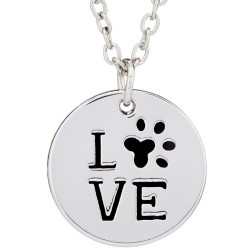 N79 Love with Paw Stamped Necklace
