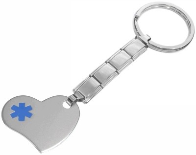 Keychain Blue Medical Symbol on Heart