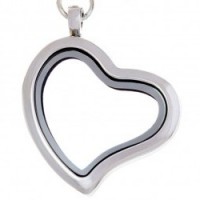 AS93 Curvy Heart CZ Locket with Necklace