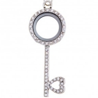AS95 Key Shaped Small Locket with jump ring and necklace