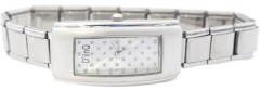 WM111silver Long Silver 13mm Italian Charm Watch