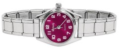 WW101fuchsia Fuchsia Round Italian Charm Watch