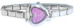 WW420lavender Lavender Heart Italian Charm Watch