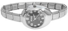 WW421black Black Oblong Italian Charm Watch
