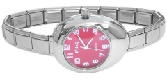 WW421crimson Crimson Oblong Italian Charm Watch