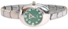 WW421green Green Oblong Italian Charm Watch