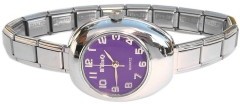 WW421purple Purple Oblong Italian Charm Watch